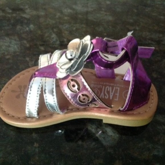 PURPLE SANDALS Girls Shoes by Easy USA Infant 5 - Picture 4 of 4